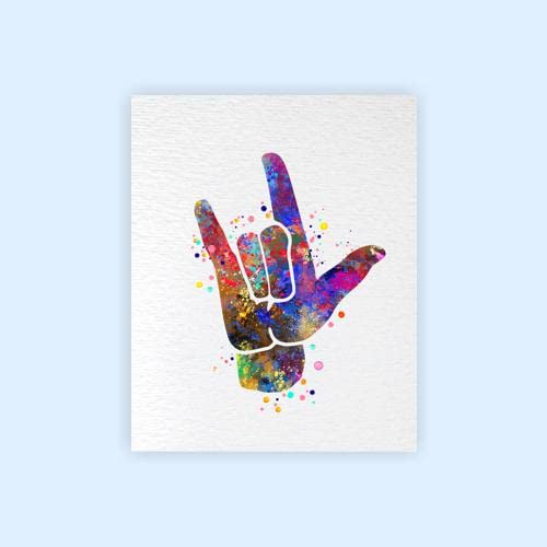 Amazon.com: Dignovel Studios 13X19 Unframed I Love You ASL